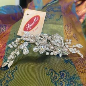 Giselle Bridal Hair Accessory with Crystals and Pearls